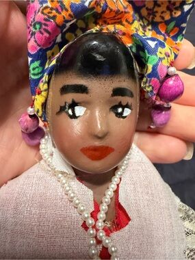 Folk Art Vintage Cloth Stuffed Rag Doll Handmade
